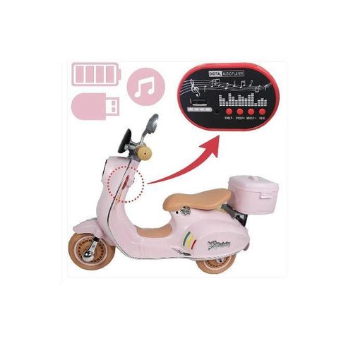 🛵 Moto Électrique Vespa 12V Enfant – Scooter 3 Roues avec MP3