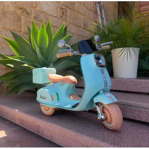 🛵 Moto Électrique Vespa 12V Enfant – Scooter 3 Roues avec MP3