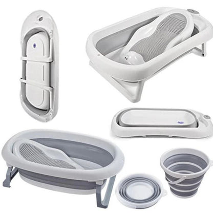 🛁 Ensemble Baignoire Pliable Nouveau-Né / Tout-Petit – 4 Pièces