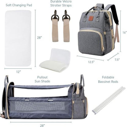 Sac à Dos à Langer avec Lit Bébé Pliable – Maternité Pratique et Portable
